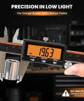 Rechargeable Digital Caliper With Type C Fast Charge And Auto Off, Large Orange Screen displaying 19.63 mm measurement