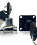 Solid Zinc Alloy Cabinet Lock With Keys For Drawer And Desk Security, featuring a silver tumbler and black base.