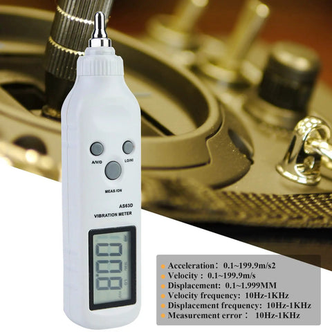 Pen Style Vibrometer With High Sensitivity Accelerometer Digital Vibration Meter And Handy Tester For On The Go Diagnostics AS63D Portable Vibration Analyzer With Storage Case on machine