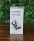 Instructions for dye film installation on Id badge printer, showing steps for inserting dye film replacement.