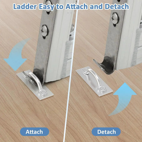 Heavy Duty Marine Dock Ladder Hardware Kit For Boats And Pontoons Slick 2 Pack Mounting Kit shows easy attach and detach mechanism.