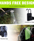 Portable Camping Shower With 6000mAh Battery, LED Display, Four Spray Modes, hangable for hiking and travel
