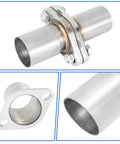 Exhaust Flange Repair Pipe Kit 2.5 Inch ID To 2.5 Inch OD With Stainless Steel Gasket And Two Bolts Quick Fix Do It Yourself Ready