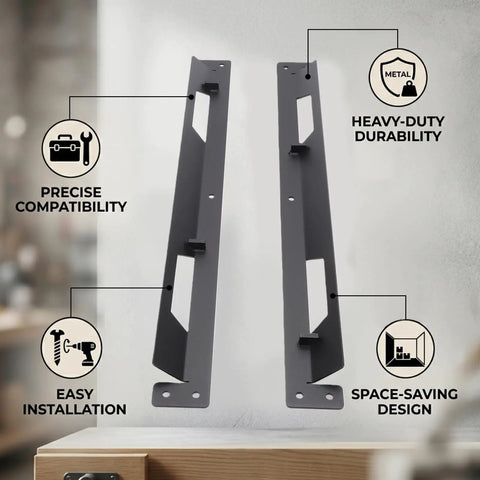 Beefy Underbody Truck Tool Box Mounting Bracket Kit With Screws For Trailer Underbody Boxes Rugged Heavy Duty System Black Large Size 2