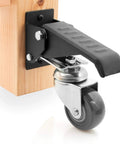 Close-up of the Legit Heavy Duty Retractable Caster Kit For Workbenches And Workshop Tables with durable urethane wheel.
