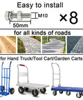 M10 bolts for mounting on various carts, suitable for hand trucks and garden carts, easy to install, set of 8.