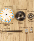Vintage Ceramic Cabinet Knobs And Hand Painted Drawer Pulls With Sturdy Iron Mounts Showcasing Bold Red And Cream Accents For Slick Cupboard Upgrades And Totally Chic Kitchen Vibes In Any Home with ceramic body, iron base, and screw fittings.