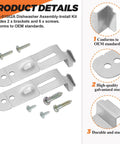 Dishwasher Mounting Bracket Install Kit Upgrade With 2 Mounting Brackets And 6 Screws For Secure Fit Replacement Hardware