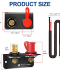 Product size diagram of Remote Battery Jump Post Kit With Three Eighth Inch Stud Beefed Up Heavy Duty Mounting Bracket 4 AWG Cables