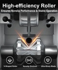 Close-up of a drill powered and manual two in one wire stripping tool for 0.06 to 1 inch wires with high-efficiency roller