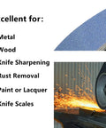 Heavy Duty Pro Grade 4 X 36 Inch Belt Sander Belts Set With Zirconia Metal Sandpaper Belts showing usage on metal and wood