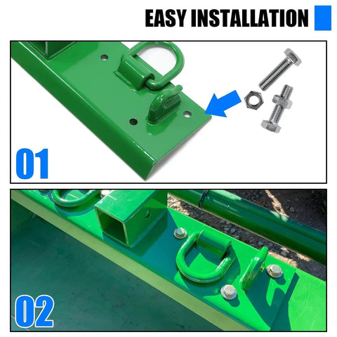 Tractor Grab Hooks 4.96 Inch Wide By 21.93 Inch Long Bolt On For John Deere Tractors 2 Inch Receiver installation details