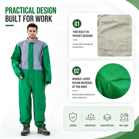 Kick Grit To The Curb With This Badass Green Blast Suit Spray Paint Protective Coveralls Sandblasting Safety Gear Abrasion Resistant Work Overalls Built Like A Tank For Construction.