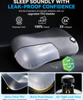 Ultralight Inflatable Travel Neck Pillow With Removable Cover, showcasing leak-proof TPU bladder, Grey.
