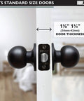Black Matte Ball Style Passage Door Knobs Set for Interior Doors Non Locking Closet and Pantry Doors 6 Pack installed on door