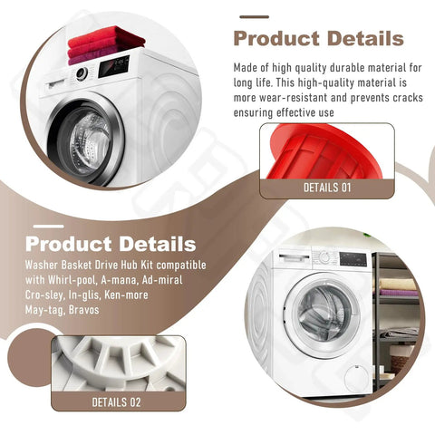 Washer Basket Driven Hub Kit With 52719 Basket Bushing For No Fuss Easy Install Replacement Parts Compatible With Whirlpool Amana Admiral Crosley Inglis Kenmore Maytag Bravos Washing Machines