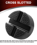 Universal Heavy Duty Rubber Jack Pad For Floor Jacks And Stands, Pinch Weld Protection, slotted puck style adapter, close-up