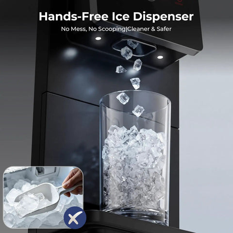 Countertop Nugget Ice Maker With High Output 33 Lbs Per Day Automatic Ice Dispenser Self Cleaning Portable Ice Machine dispensing ice