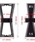 Premium Dovetail Marker Guide Set featuring two aluminum alloy jigs for accurate woodworking layouts, showing measurement details.