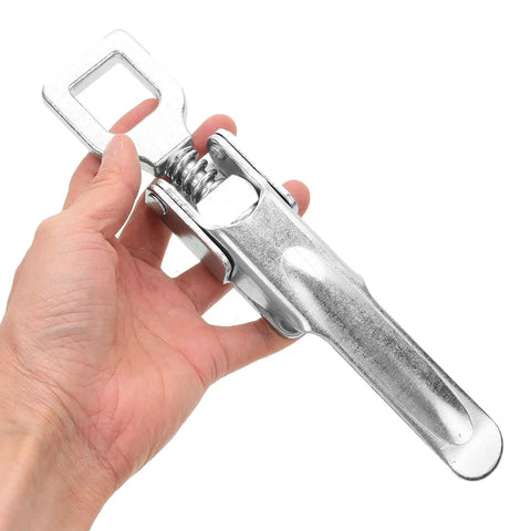 Heavy Duty Stainless Steel Toggle Latch Clamp For Truck And Trailer Doors With Secure Hasp Locking Mechanism shown in hand.