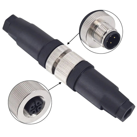M12 4 Pin Male And Female Circular Aviation Connector Kit 12mm Industrial Waterproof IP67 Outdoor Panel Socket Field Wireable
