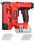 Slick Two In One Cordless 18 Gauge Brad Nailer And Crown Stapler For Diy Home Projects, red design with included fasteners.