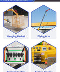 Workhorse Remote Controlled Hydraulic Lifting Crane With Portable Telescopic Boom For Indoor And Outdoor Construction Projects And Industrial Engineering Wireless Remote Operation For Confined Spaces accessories shown: hanging basket, flying arm, remote control, torque display