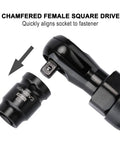 Eight-Piece One-Half Inch Drive Pipe Plug Socket Set, Cr-Mo Steel With Black Phosphate Finish showing chamfered female socket.
