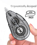 White Correction Tape Dispenser Set For Quick Clean Edits Left Or Right Hand Friendly 12 Pack Each 6M Long 0.2 Inch Tape Width School And Office Essentials Instant Rewriting With No Ghosting Or Paper Damage held in hand