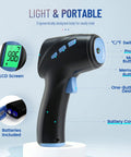 No Touch Forehead Thermometer For Adults And Kids, Ultra Fast 1 Second Read Infrared Thermometer With Accurate Fever Detection, Safe No Cross Contamination, Easy One Button Use With Backlit Display, black handheld LCD screen