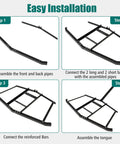 Easy installation steps for the 66 Inch Wide Tow Behind Driveway Drag Harrow With Reinforced Bars For ATV UTV And Garden Tractors