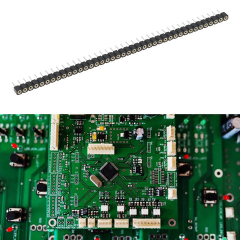10 Pcs 40 Pin 2.54mm Pitch PCB Connector Socket, Single Row Headers For PCBs, Can Be Cut To Fit, Ideal For Soldering IC Modules