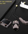 3 In 1 USB C Fast Charge Cable For DJI Drones Compatible With Mini 5 Pro Mini 4 Pro connected to remote, drone, and battery