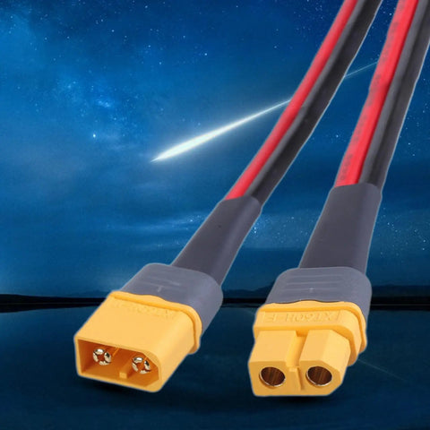 Top Shelf Heavy Duty Male To Female Extension Cord Pure Copper Core Delivers Rock Solid Contacts For Rc Rigs And Battery Packs At 12Awg 16 Feet Long, showcasing connectors.