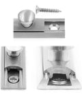 Close-up of 4 Inch Surface Bolt Lock in Classic Bronze Finish, showing mounting details and screw for heavy duty home security