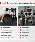 Plate Loaded Upper Body Strength Trainer With Independent Arms Adjustable Backrest And Multi Grip Handles for home gym use versus traditional barbell setup