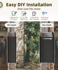 Heavy Duty Medium Wall Mount Dog Door With Triple Flap Insulated Barrier To Shut Out Cold Drafts Wind And Pests showing easy installation guide with min and max depth measurements.