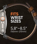 Genuine Top Grain Leather Replacement Strap For Apple Watch Ultra And Series Models Featuring Slick Quick Release Buckle and wrist size 5.8"-8.5".
