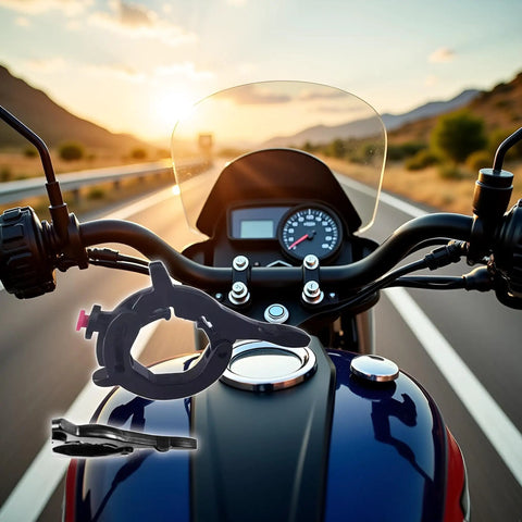 Universal Motorcycle Cruise Control Throttle Clamp Kit For Most Motorcycles And Electric Vehicles, No Tool Needed Handlebar Mount, Durable Black Aluminum Alloy Throttle Booster, Improves Comfort, Smooth Acceleration, And Fuel Efficiency