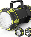Emergency Spotlight Flashlight And Rechargeable Camping Lantern with LED, USB Rechargeable, dual headlamps, black and yellow design
