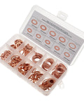 Heavy Duty RunRotoo Copper Washer Assortment Kit With 200 Flat Sealing Gaskets For Plumbing Automotive Projects Featuring Superior Rust And Oxidation Resistance To Keep Everything Tight And Leak Free, 200pcs case