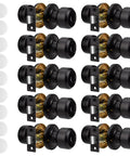 10 Pack Matte Black Door Knobs For Privacy Or Passage Doors With Keyless Doorknob Bedroom Or Bathroom Door Hardware Easy Install Includes Lockset Handle And Instructions, showing all components arranged in rows