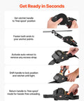 Instructions for using Two Pack Retractable Ratchet Straps 2 Inch By 10 Foot Tie Down Straps with S Hooks.