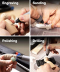 Mini Cordless Rotary Tool Kit With Brushless Coreless Motor used for engraving, sanding, polishing, drilling in DIY projects.