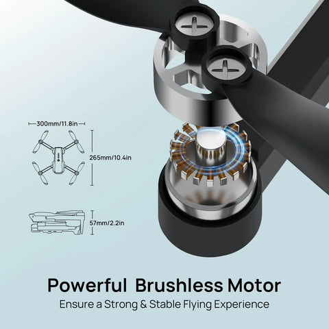 Close-up of powerful brushless motor of Dope 4K UHD Drone With Camera For Adults And Kids 12MP CMOS Sensor 90 Degrees Adjustable Lens