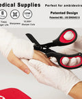 Two Pack Ultra Sharp Trauma Shears For Nurses And Medical Pros, 7.8 Inch 440 Stainless Steel, Ambidextrous And Triple Heat Treated, All Purpose Medical Scissors That Cut Through Seatbelts Denim And More.