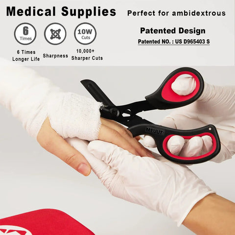 Two Pack Ultra Sharp Trauma Shears For Nurses And Medical Pros, 7.8 Inch 440 Stainless Steel, Ambidextrous And Triple Heat Treated, All Purpose Medical Scissors That Cut Through Seatbelts Denim And More.