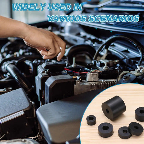 16 Pack Rubber Spacers 25mm Outer Diameter 6mm Inner Diameter 22mm Height Anti Vibration Dampening Bushings Grommets shown in use