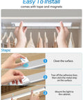 Installation of Under Cabinet Lights With Motion Sensor, 35 LEDs Up To 210 Lumens, 3 Color Temperatures, step-by-step guide