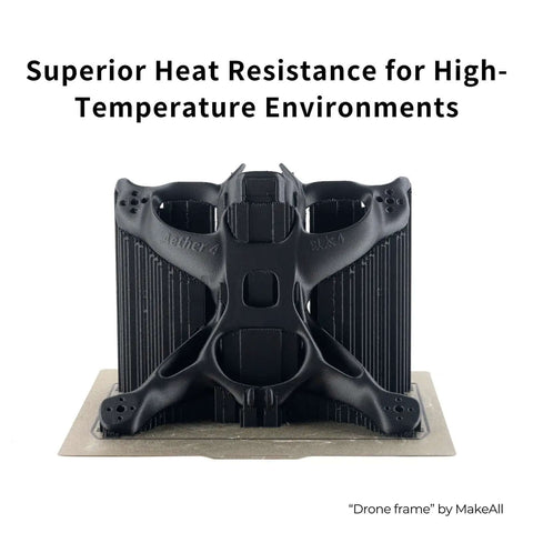 Drone frame printed with Fibreheart PPA-CF Carbon Fiber Nylon 3D Filament for Heavy-Duty Strength and Heat Resistance PAHT-CF 1kg Black